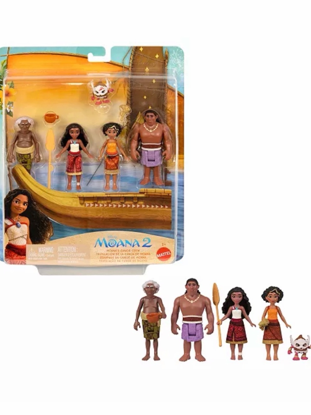 Moana 2 Family Boat Canoe Crew Playset NWT